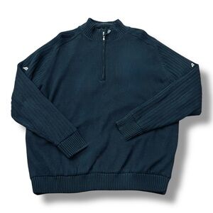 Mizuno Men's Windproof Lined Quarter Zip Golf Sweater, Black, XL